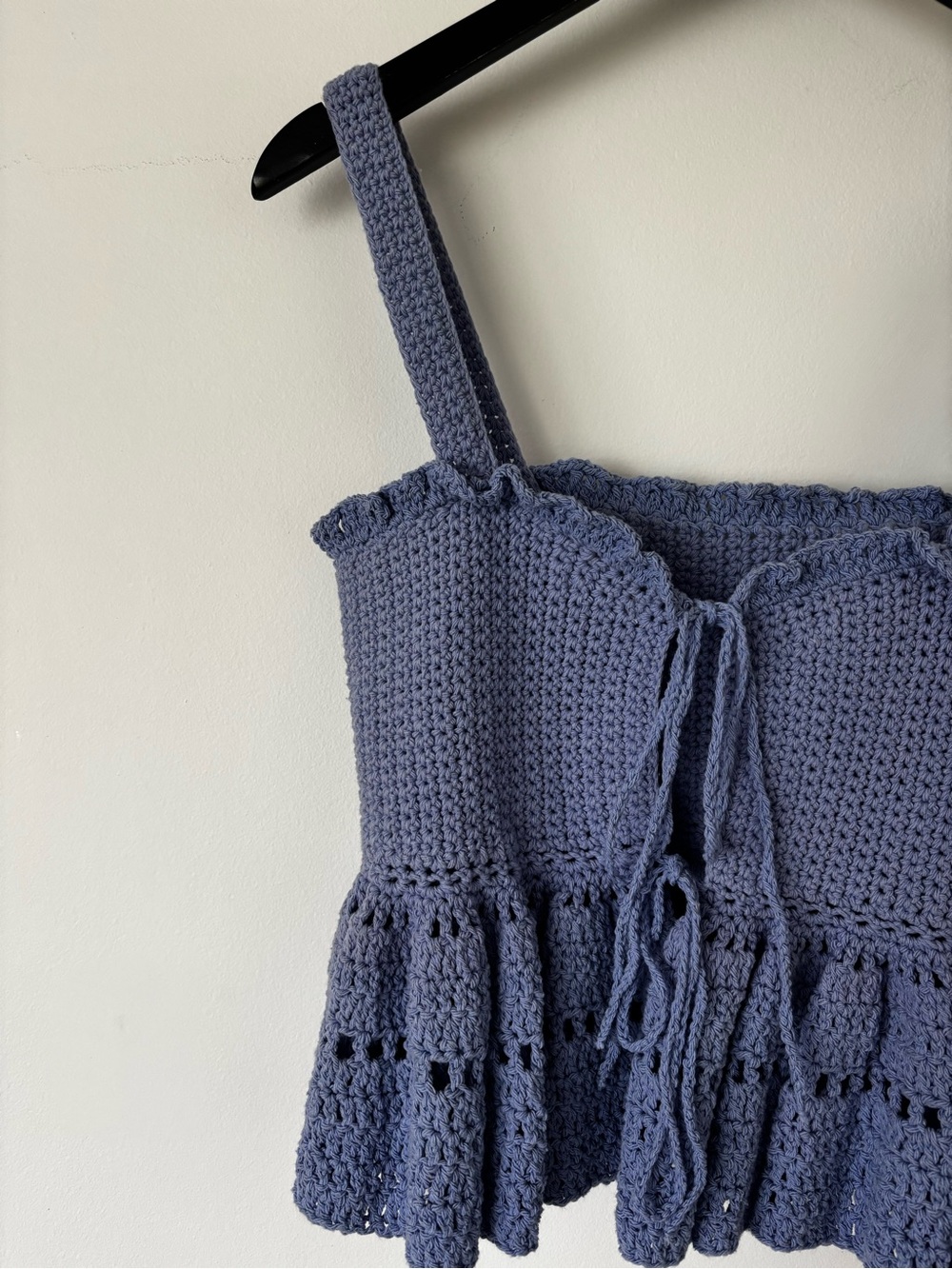Crochet Ruffled Tank Top - Purple - Picture 4 of 6